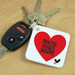 Personalized QR Code Heart Keychain