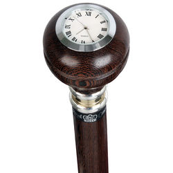 Wenge Wood Large Knob Clock Handle Walking Stick