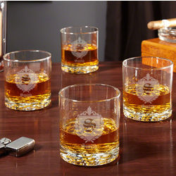 4 Personalized Buckman Oxford Whiskey Glasses