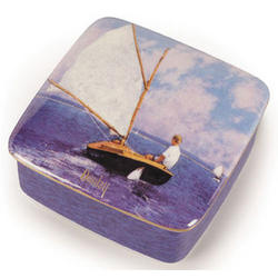 Setting Out in a Sailboat Porcelain Box