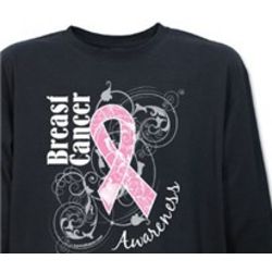 Hope Ribbon Breast Cancer Awareness Long Sleeve Shirt