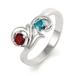 Close to the Heart Two Stone Swirl Birthstone Ring