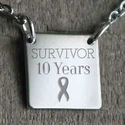 Personalized Year Cancer Survivor Barn Necklace