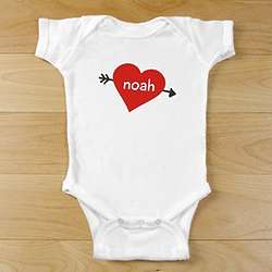 Cupid's Heart Personalized Baby Bodysuit