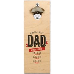 Personalized World's Best Dad Wall Bottle Opener