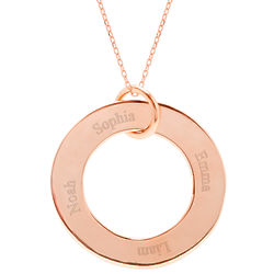 Personalized Family Circle Rose Gold Pendant