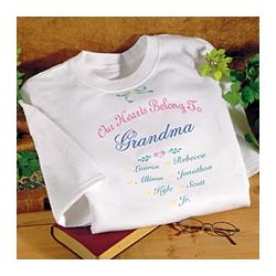 Our Hearts Belong To Grandma Personalized T-shirt