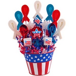 Support the Red, White, & Blue Lollipop Bouquet