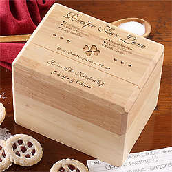 Recipe for Love Wood Recipe Box