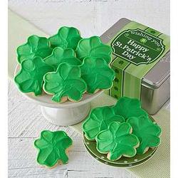 St Patrick's Day Shamrock Buttercream Cookies Gift Tin