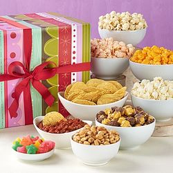 Snacks and Sweets in Jumbo Stripes Gift Box with No Tag