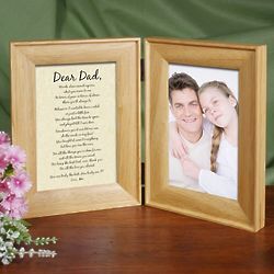 To My Dad Natural Wood Bi-Fold Personalized Picture Frame