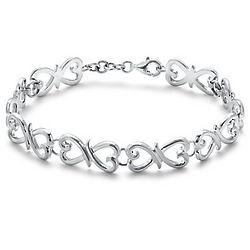 Intertwined Hearts Bracelet in Sterling Silver