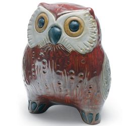 Lladtro Small Red Owl Figurine