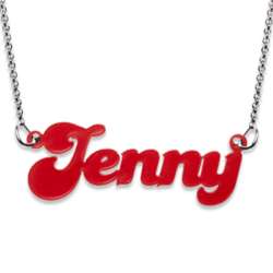 Red Acrylic Bold Name Necklace