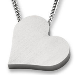 Titanium Heart Pendant with Steel Chain