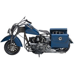 Bombay Blue Classic Motorcycle Figurine