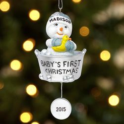 Baby's Personalized Snow Buddies First Christmas Ornament