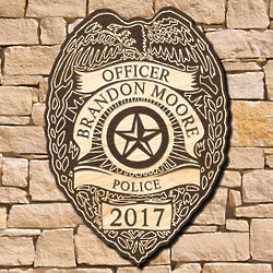 Personalized Police Badge Wall Sign