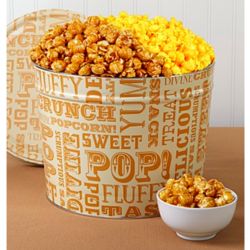 2 Gallons of Popcorn in Word-Art Tin