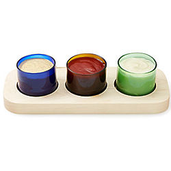 Three's Company Wood and Glass Serving Board Set