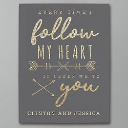 Personalized I Follow My Heart, It Leads To You Art Print