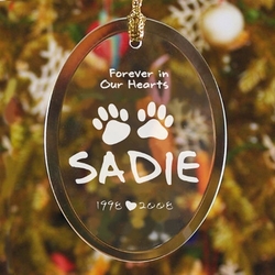 In Our Hearts Personalized Pet Memorial Ornament