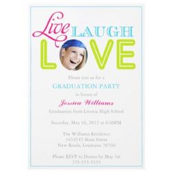 Live Laugh Love Custom Graduation Announcement