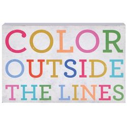 Color Outside the Lines Box Sign