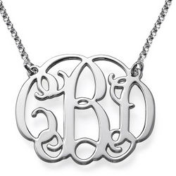 Celebrity Monogram Necklace in Sterling Silver