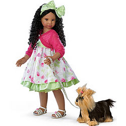 Kayla's Sunday Stroll Poseable Child Doll and Dog