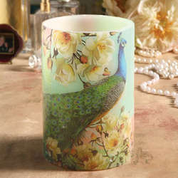 Peacock Flameless Candle