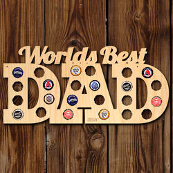 World's Best Dad Beer Cap Map Bar Sign