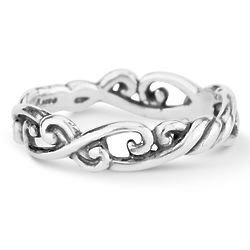 Sterling Silver Swirls and Whirls Twist Ring