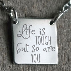 Life is Tough Personalized Bar Necklace