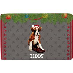 Personalized Boxer Puppy Christmas Tree Edge Doormat