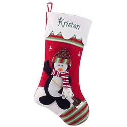 Personalized Winter Wonderland Penguin Christmas Stocking