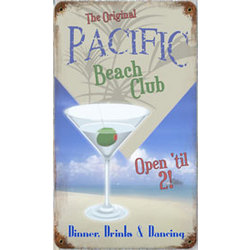 Pacific Beach Club Metal Sign