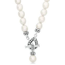 Pallini Freshwater Cultured Pearl & Silver Toggle Necklace