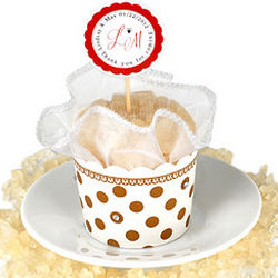 Chic Polka Dot Rhinestones Organza Cupcake Cup Bath Salts