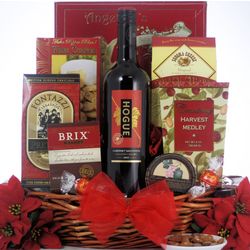 Festive Holidays Gourmet Christmas Wine Gift Basket