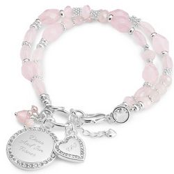 Emma Beaded Pink Crystal Bracelet
