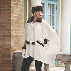 Winter White Cape Hat and Gloves Set