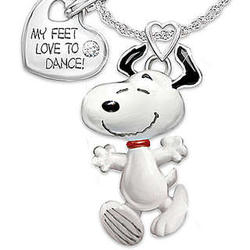 Peanuts Snoopy Does the Happy Dance Diamond Pendant