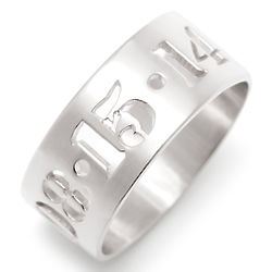 Personalized Cut-Out Date Sterling Silver Silver Ring