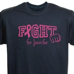 Personalized Fight Breast Cancer Awareness T-Shirt in Black