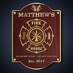 Personalized Fire House Bar Sign