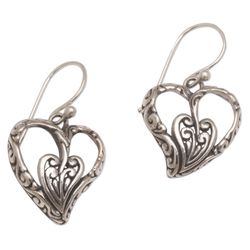 Enchanting Hearts Sterling Silver Dangle Earrings