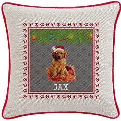 Personalized Golden Retriever Puppy Throw Pillow