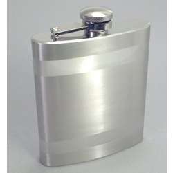 Engraved Hip Flask with Stylish Bands